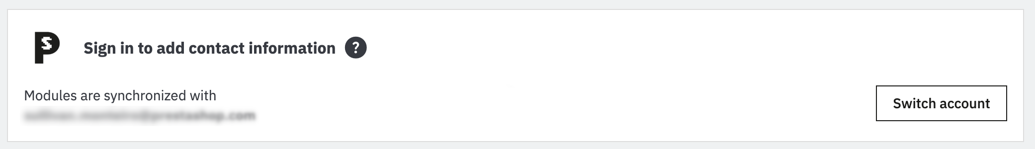 PrestaShop Account linked